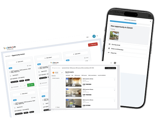 Opportunity Tracker dashboard and mobile share screen